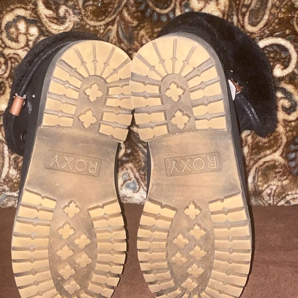 Black Roxy Bruna Lace-Up Boots - Picture 3 of 7